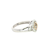 Elegant & Trendy 14K White & Yelow Gold 0.61 Carats Diamond Halo Ring