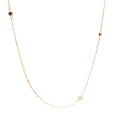 Elegant Diamond Necklaces 14K Rosé Gold 0.31 Carats Black & White Diamond Station Necklace - 18 Inch