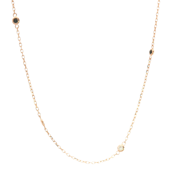 Elegant Diamond Necklaces 14K Rosé Gold 0.31 Carats Black & White Diamond Station Necklace - 18 Inch