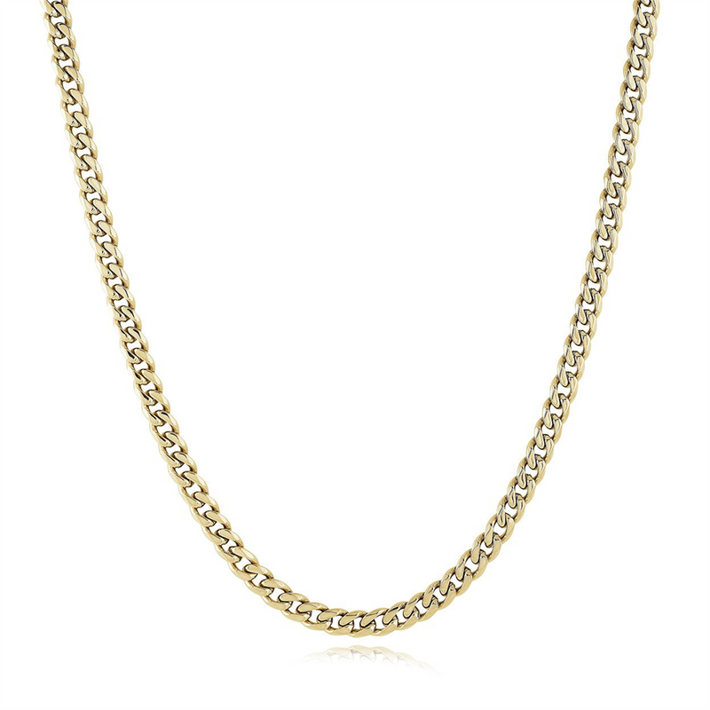 Elegant & Durable Designs Stainless Steel Yellow 4.6mm Curb Chain, 22 Inch