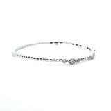 Sophisticated & Timeless Diamond Bracelets 14K Gold White & Titanium Flexible Diamond Bangle Bracelet - 0.69 CTW, Size 6.75 Inch