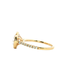 14K Gold Yellow Accented Round Lab Grown Diamond Bezel Engagement Ring - Lab-Grown 3.18 CTW Diamond