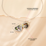 Sterling Silver Mother of Pearl Engravable Heart Locket