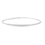 Sophisticated & Timeless Diamond Bracelets 14K Gold White & Titanium 0.50 Carats Flexible Bangle Bracelet - 0.5 CTW, Size 6.75 Inch