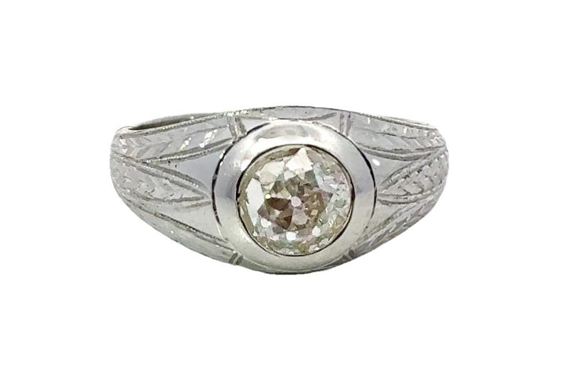 Gents 18 Karat White Gold 1.15 Carats Diamond Solitaire Ring