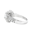 14K Gold White Halo 6x5mm Emerald Cut Engagement Ring - 1.08 CTW Diamond