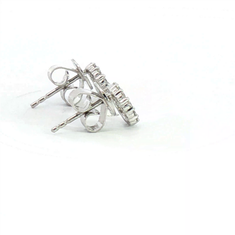 Classic & Contemporary 18K White Gold 0.27 Carats Diamond Circle Stud Earrings