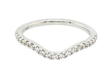 Elegant Diamond Bands 14K White Gold Contoured 1/4  Carats Diamond Anniversary Band