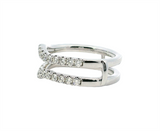 Classic & Stunning Diamond Ring Guards  14K White Gold 0.85 Carats Diamond Engagement Ring Guard
