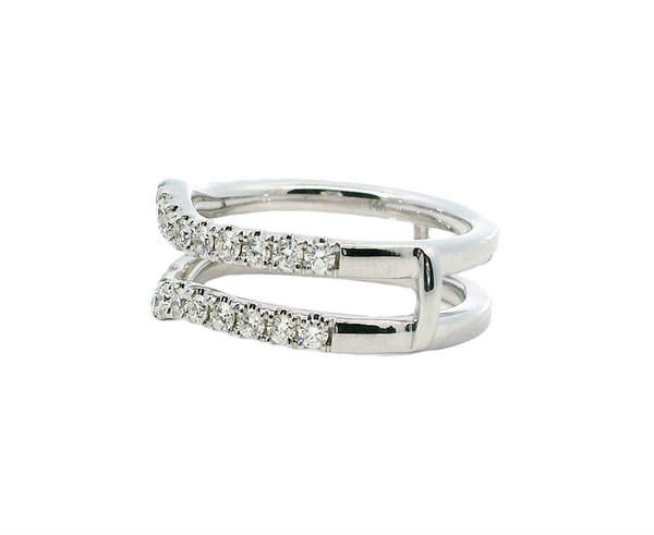 Classic & Stunning Diamond Ring Guards  14K White Gold 0.85 Carats Diamond Engagement Ring Guard