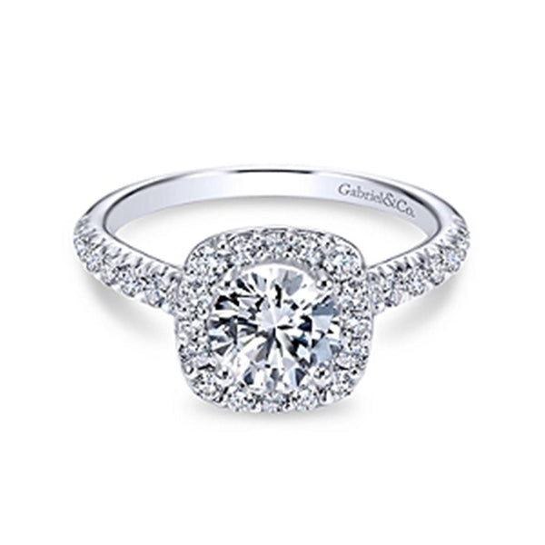 White 14 Karat Gold 0.54 Carats Diamond Semi-Mount Engagement Ring