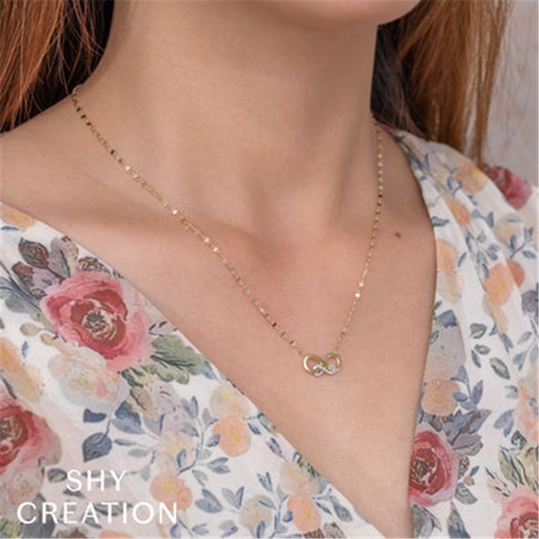 Elegant Diamond Necklaces 14K Yellow Gold 0.05 Carats Diamond Sparkle Necklace - 18 Inch