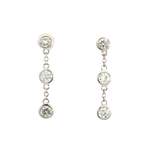Classic & Contemporary 18K White Gold 0.76 Carats Diamond Dangle Bezel Earrings