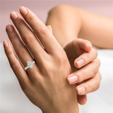 MPJ Exclusive 14K White Gold Marquise Diamond Accented 2.0 Carats Marquise Cut Engagement Ring - 0.36 CTW Diamond