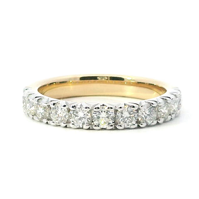 Elegant Diamond Bands 10K Gold Yellow Stackable 1.0 Carats Diamond Anniversary Band