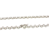 Elegant Diamond Necklaces 18K White Gold 12.23 Carats Diamond Step Design Tennis Necklace - 17 Inch