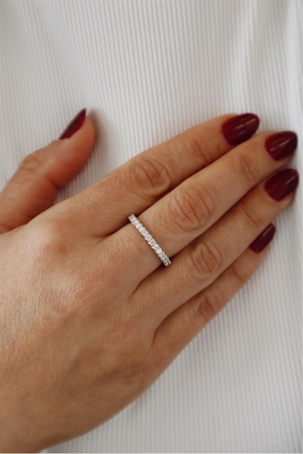 Elegant Diamond Bands 14K Gold White Anniversary 0.43 Carats Diamond Anniversary Band