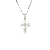 Elegant Diamond Necklaces & Pendants 18K White Gold 1.0 Carats Diamond Medium Cross Pendant