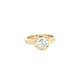 14K Yellow Gold Bezel Set Octagonal Cut 2.19 Carats Lab Grown Solitaire Diamond Engagement Ring