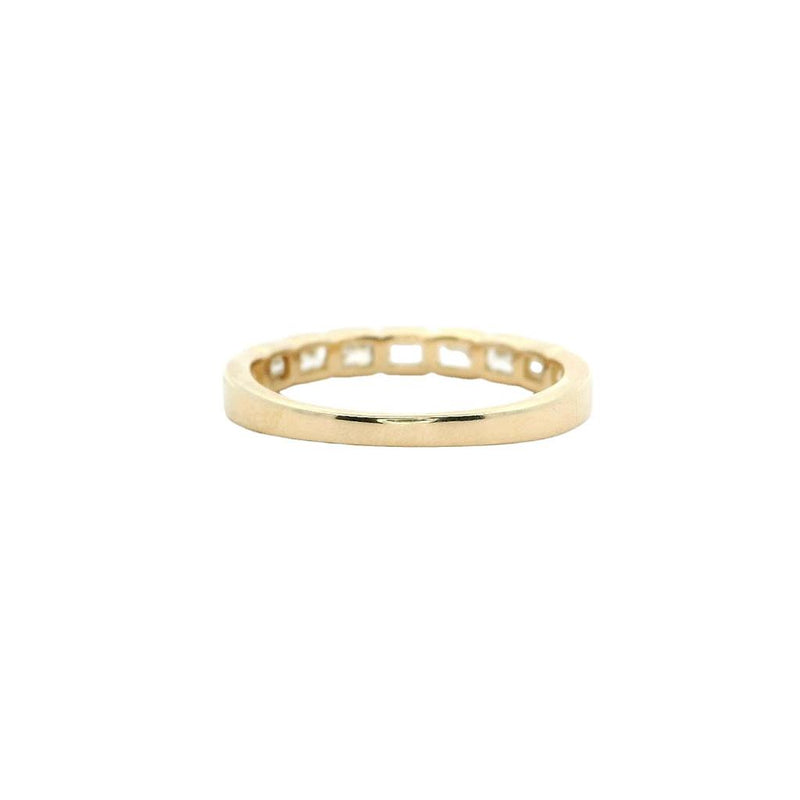 Elegant Diamond Bands 14K Gold Yellow Stackable 0.88 Carats Emerald Cut Diamond Anniversary Band