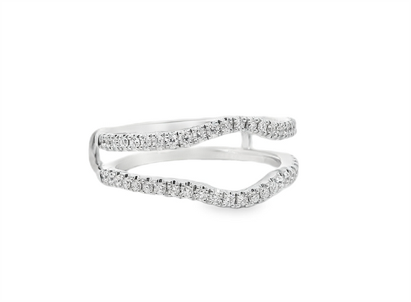 Classic & Stunning Diamond Ring Guards  14K White Gold 0.37 Carats Diamond Engagement Ring Guard