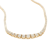 Elegant Diamond Necklaces 18K Yellow Gold 6.14 Carats Diamond Riviera Tennis Necklace - 16.5 Inch