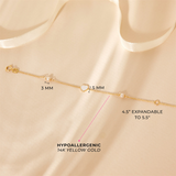 14K Yellow Gold June Birthstone Mother of Pearl Heart & Pearls Bracelet For Children