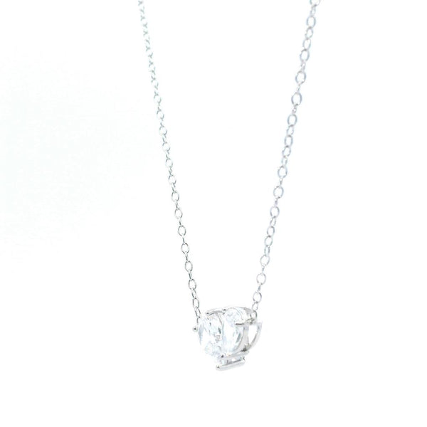 Vibrant Colored Stone Necklaces Sterling Silver White Carats Cubic Zirconiums Drop Necklace, Inch