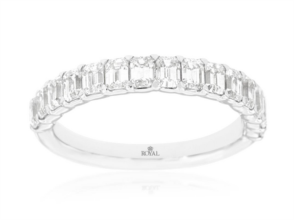 White 14 Karat Gold 1.57 Carats Diamond Stackable Band
