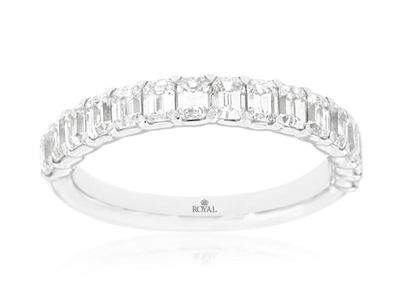 White 14 Karat Gold 1.57 Carats Diamond Stackable Band