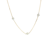 Elegant Diamond Necklaces 14K Yellow & White Gold 1.0 Carats Diamond Station Necklace - 18 Inch