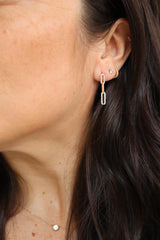Classic & Contemporary 14K Yellow Gold 0.28 Carats Diamond Paper Clip Link Dangle Earrings