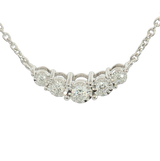 Elegant Diamond Necklaces 14K White Gold 0.20 Carats Diamonds Smile Bar Necklace - 18 Inch
