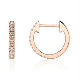 Classic & Contemporary 14K Rosé Gold 0.07 Carats Diamond Huggie Earrings