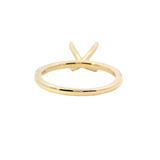 Elegant Diamond Mountings 14K Gold Yellow Stackable Round Engagement Ring - 0.13 Carats Accent Diamonds