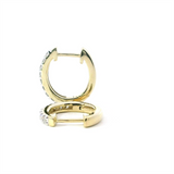 Classic & Contemporary 10K Gold Yellow 1/2 Carats Diamond Medium Hinged 16mm Hoop Earrings