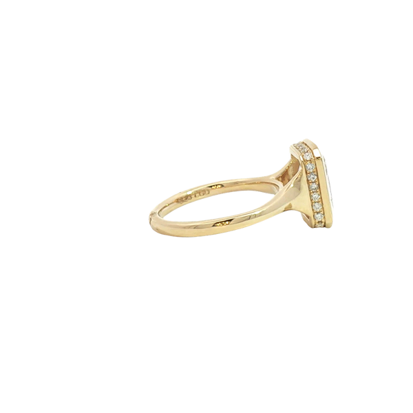 14K Gold Yellow Lab Grown Radiant Diamond Bezel Hidden Collar Engagement Ring - Lab-Grown 3.23 CTW Diamond