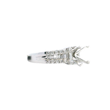 Elegant Diamond Mountings 18K White Gold 2.0 Carat Round Diamond Semi-Mount Engagement Ring -- Baguette & Round 0.81 Carat Diamond Setting