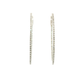 Classic & Contemporary 14K Gold White 0.74 Carats Diamond Large Oval Hoop Earrings
