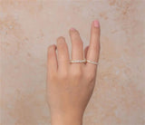 Elegant Diamond Bands 14K White Gold Baguette & Round Cut 0.30 Carats Diamond Stackable Band