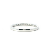 Elegant Diamond Bands 10K Gold White Stackable 1/10 Carats Diamond Anniversary Band