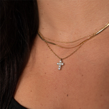 Yellow Stainless Steel Herringbone & Link Double Chain, 18 Inch