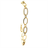 Sophisticated & Timeless Diamond Bracelets 18K Gold Yellow Round Diamond & High Polish Oval Link Bracelet - 1.97 CTW, Size 7 Inch