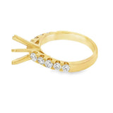 Elegant Diamond Mountings 18K Yellow Gold 0.70 Carats Diamond Semi Mount For 1.5 Carats Round Center Gemstone
