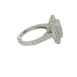 Elegant & Trendy 18K White Gold 2.67 Carats Diamond Cluster Halo Ring