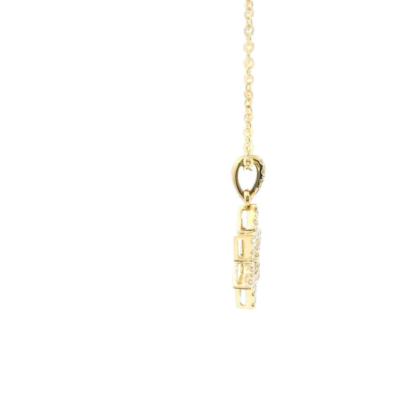 Elegant Diamond Necklaces & Pendants 18K Gold Yellow 0.16 Carats Diamond Drop 19mm Star of David Pendant