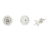 Classic & Contemporary 18K White Gold 0.71 Carats Diamond Jackets & 3.2mm Stud Earrings