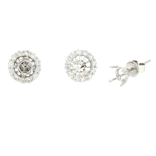 Classic & Contemporary 18K White Gold 0.71 Carats Diamond Jackets & 3.2mm Stud Earrings