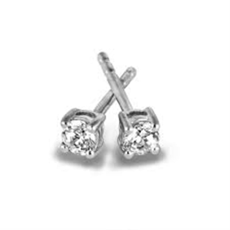 White 14 Karat Gold Natural 0.16 Carats Diamond Stud Earrings