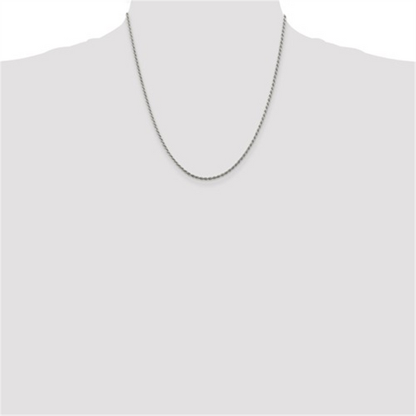 White Sterling Silver 1.85mm Rope Chain